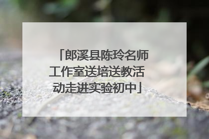 郎溪县陈玲名师工作室送培送教活动走进实验初中