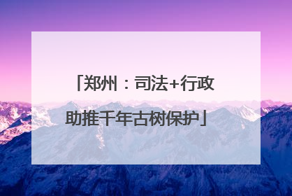 郑州：司法+行政助推千年古树保护
