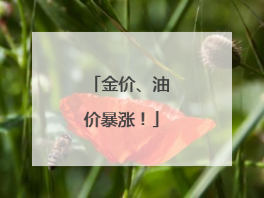 金价、油价暴涨！