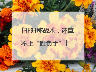非对称战术，还算不上“胜负手”