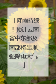 降雨持续！预计云南省中东部及南部将出现强降雨天气
