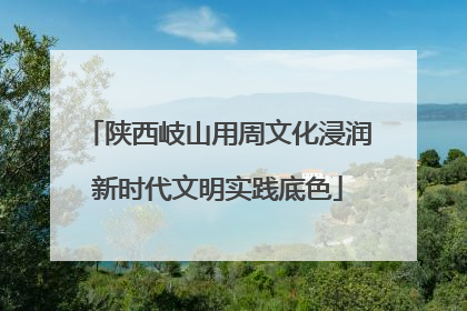 陕西岐山用周文化浸润新时代文明实践底色