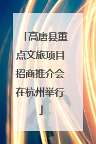 高唐县重点文旅项目招商推介会在杭州举行