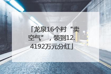 龙泉16个村“卖空气”，领到12.4192万元分红