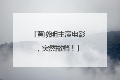 黄晓明主演电影，突然撤档！