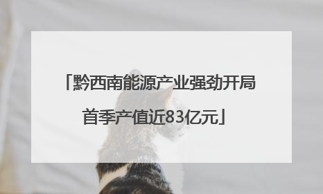 黔西南能源产业强劲开局 首季产值近83亿元