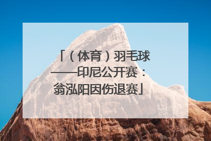 （体育）羽毛球——印尼公开赛：翁泓阳因伤退赛