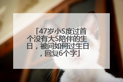 47岁小S度过首个没有大S陪伴的生日，被问如何过生日，回复6个字