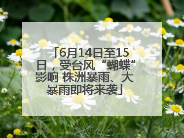 6月14日至15日，受台风“蝴蝶”影响 株洲暴雨、大暴雨即将来袭