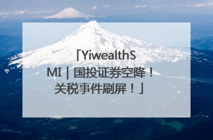 YiwealthSMI｜国投证券空降！关税事件刷屏！